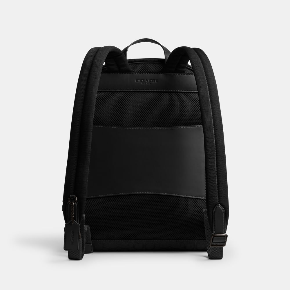 Mochila Theo Signature Jacquard Coach Preto - coach